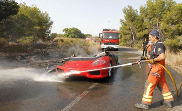 Así quedó la Ferrari de Ever Banega. (Foto: Marca)