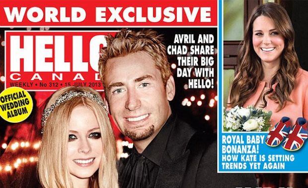 Avril Lavigne se casó vestida de negro. (Foto: Revista Hello! Canadá)