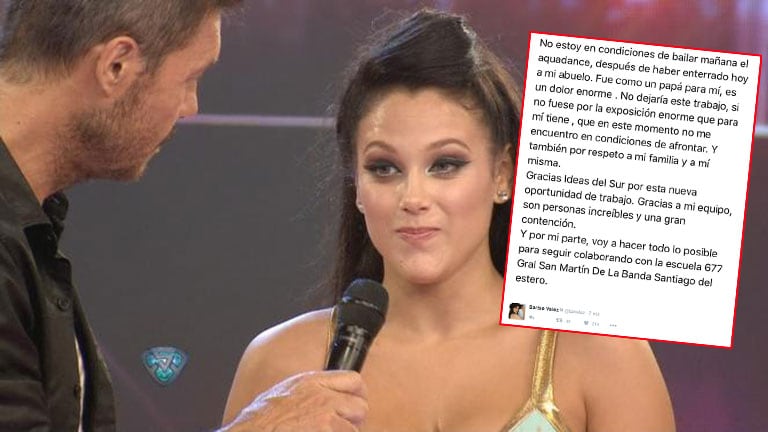 Barbie Vélez renunció al Bailando a través de Twitter. (Foto: captura TV y Twitter)