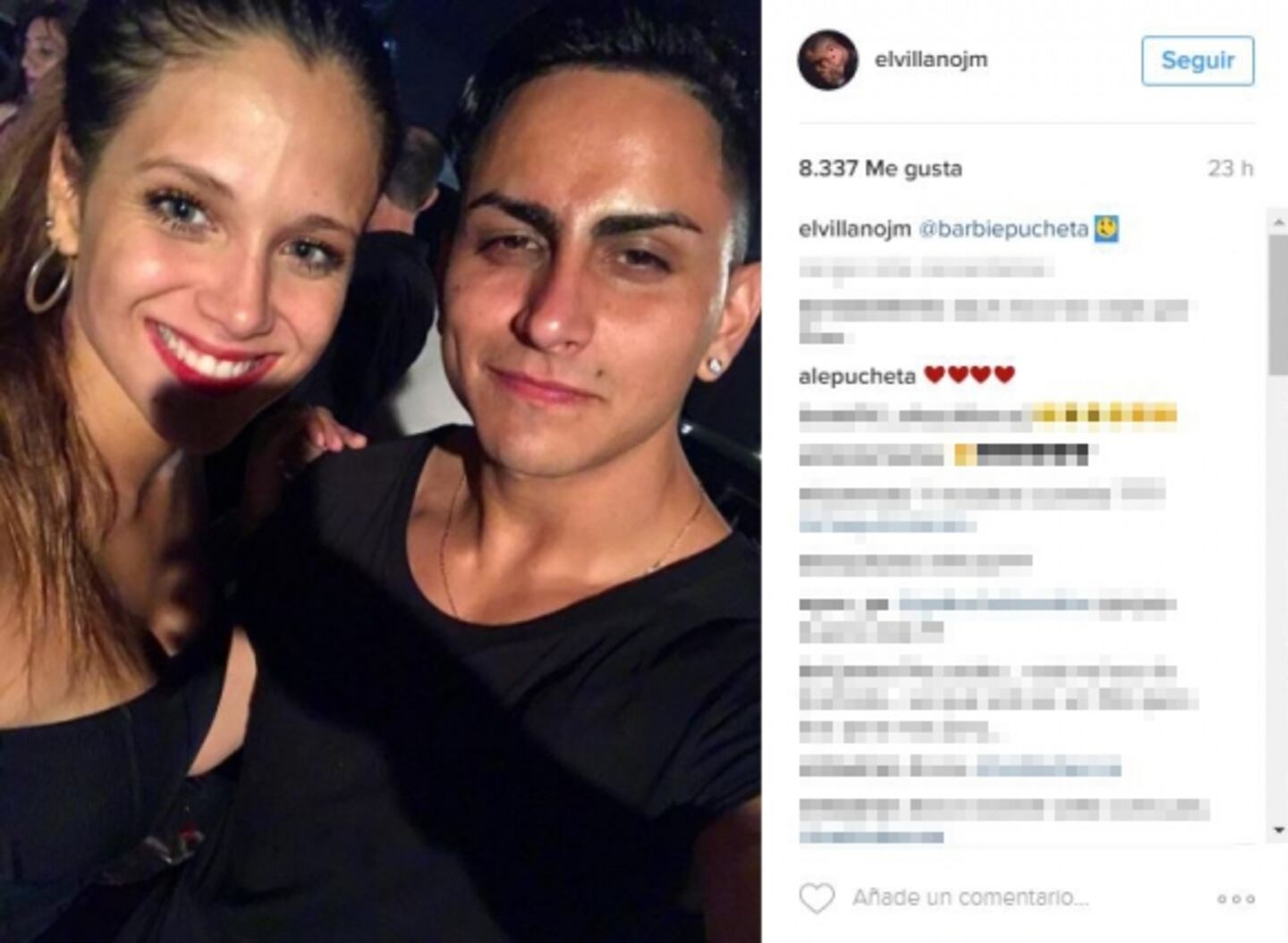 Barbie Vélez y el video a pura sonrisa y muy cerca del cantante El Villano:  