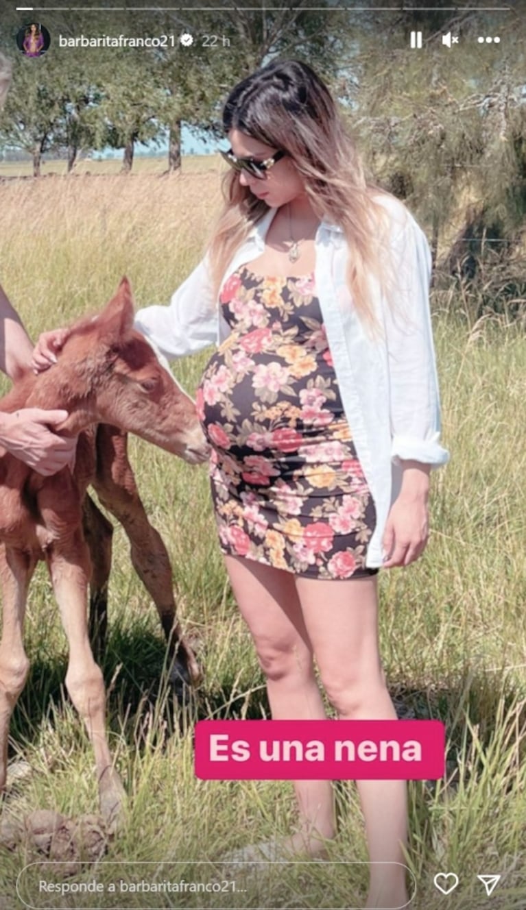 Barby Franco anunció que su yegua fue mamá y mostró al animalito recién nacido