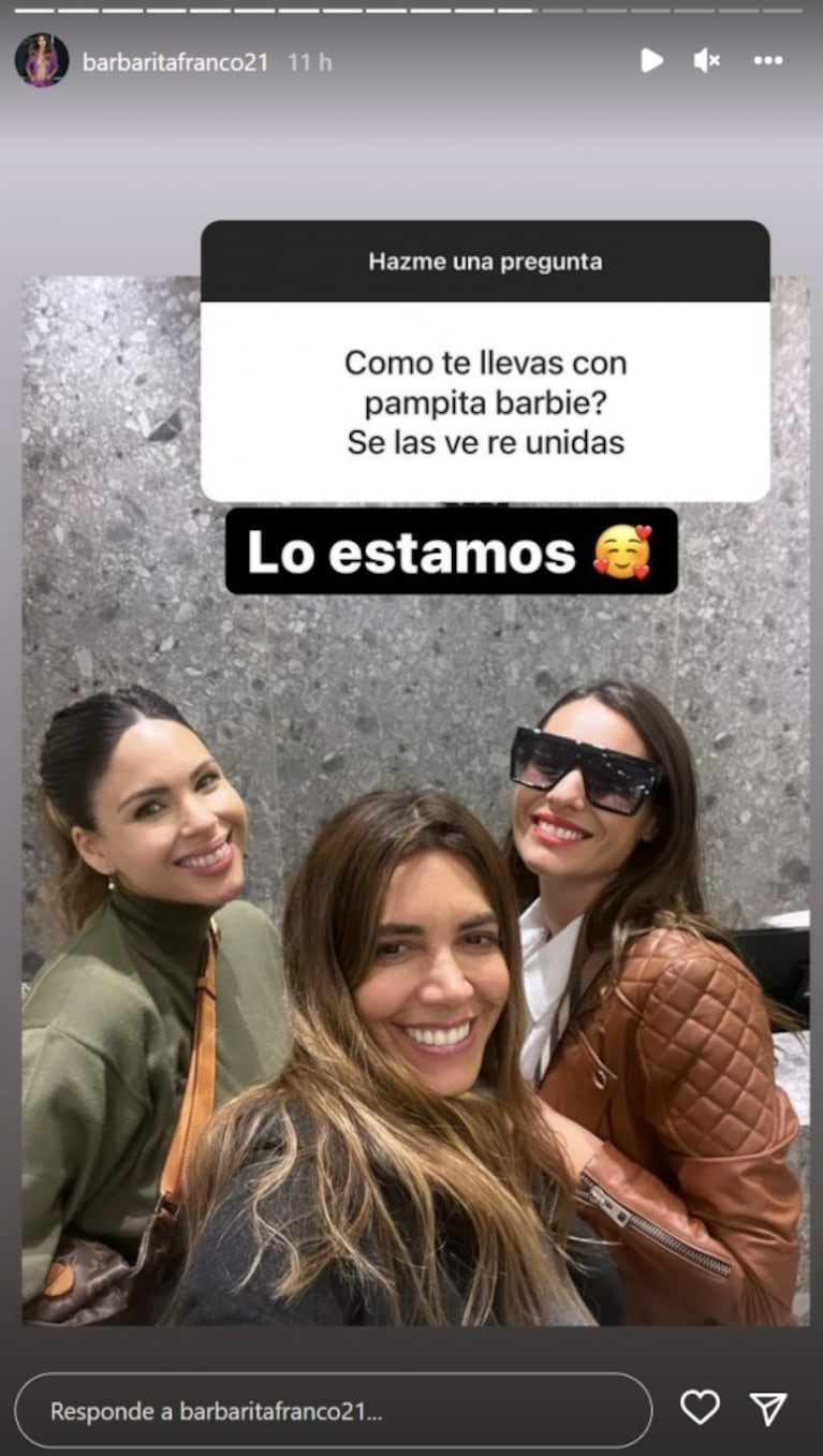 Barby Franco contó cómo es actualmente su relación con Pampita: "Unidas"