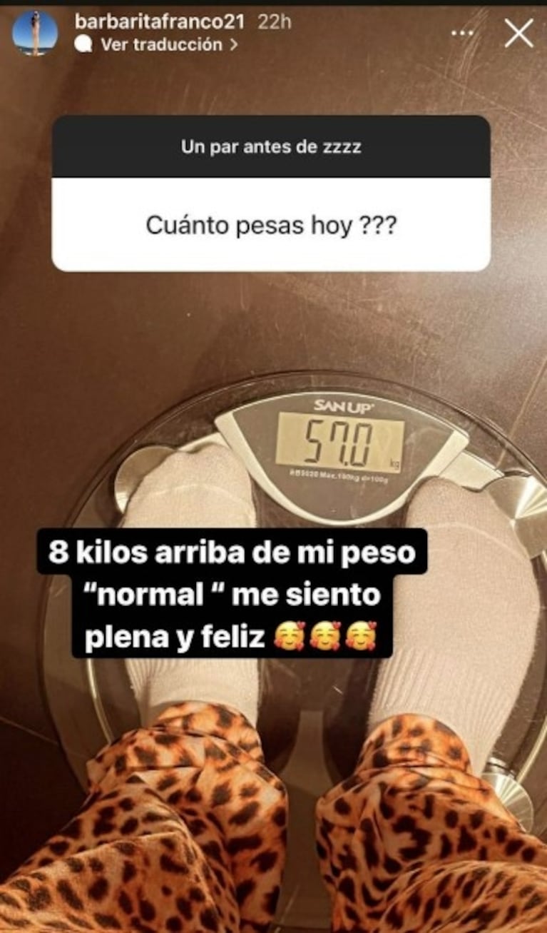 Barby Franco habló de los cambios en su cuerpo desde que está embarazada: "Plena y feliz"