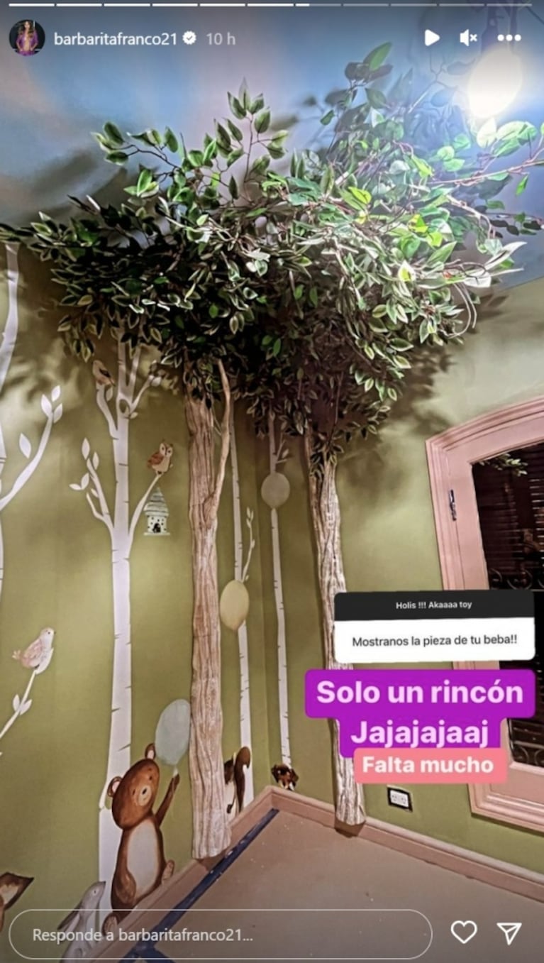 Barby Franco mostró el "selvático" cuarto que le preparó a su beba: tiene un detalle directo de la naturaleza