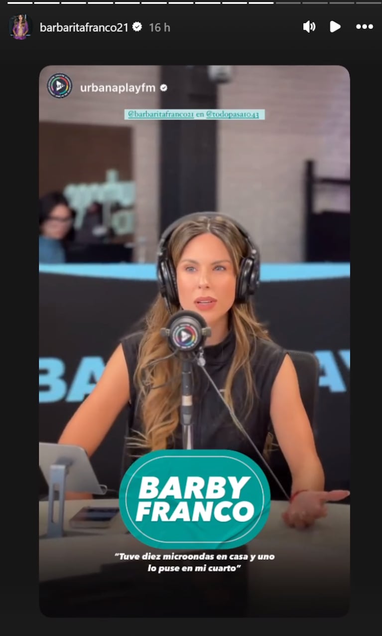 Barby Franco reveló cuántos microondas tiene y por qué está obsesionada con ellos: “Uno lo puse en mi cuarto”