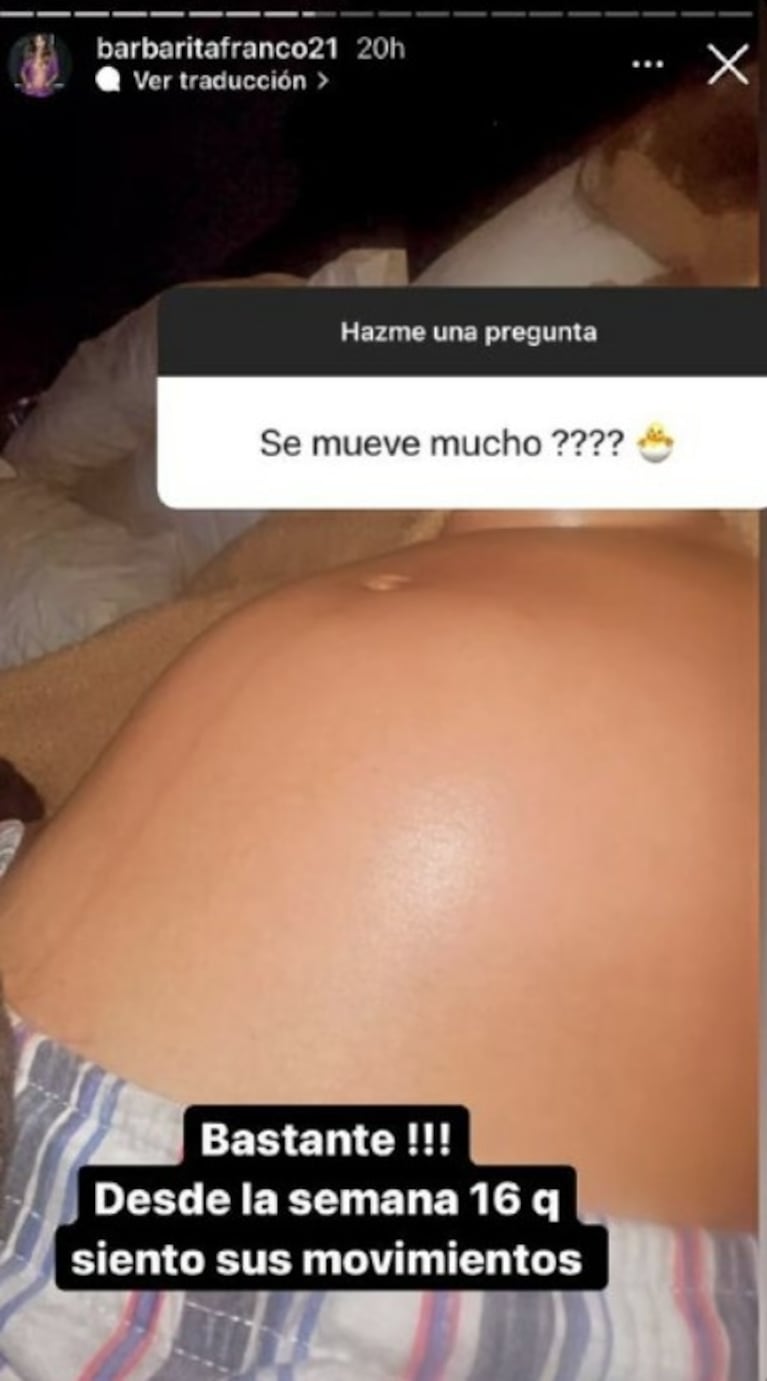 Barby Franco se emociona al sentir a su hija moverse en su panza 