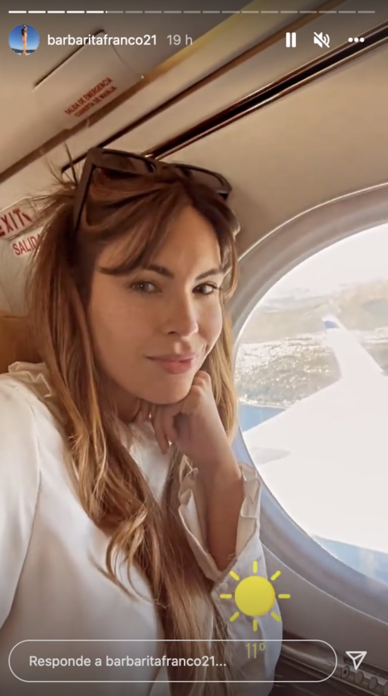 Barby Franco y Fernando Burlando viajaron en avión privado a Bariloche