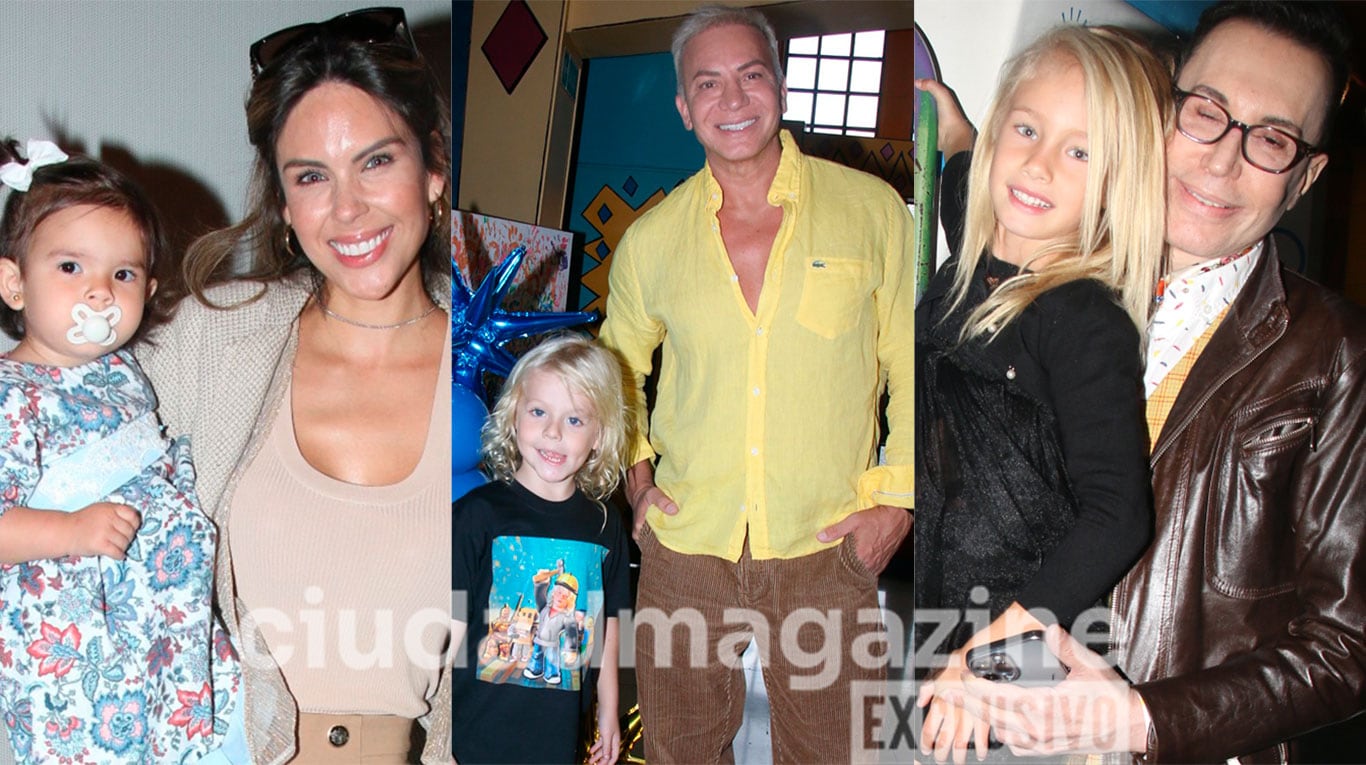 Barby Franco y Sarah Burlando, Marcelo Polino y Matilda Salazar en el cumpleaños de Dionisio, el hijo de Flavio Mendoza (Fotos: Movilpress).