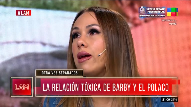 Barby Silenzi rompió en llanto en vivo, tras la reciente separación del Polaco: “Intento seguir por las nenas”