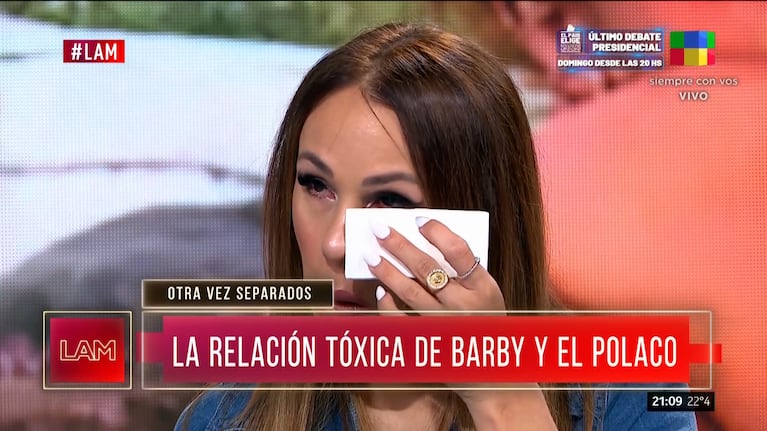 Barby Silenzi rompió en llanto en vivo, tras la reciente separación del Polaco: “Intento seguir por las nenas”