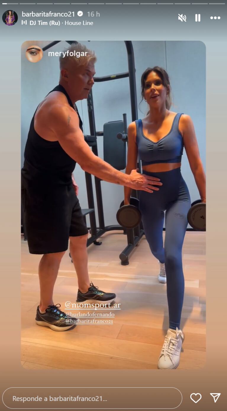 Barby y Fernando se divierten entrenando juntos.