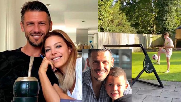 Bastián, el hijo de Eva Anderson y Martín Demichelis, la rompe jugando al fútbol.