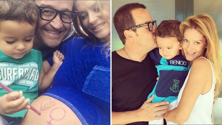 Benicio, Waldo y Vanina Escudero, feliz por la llegada de su segunda hija. Foto: Instagram