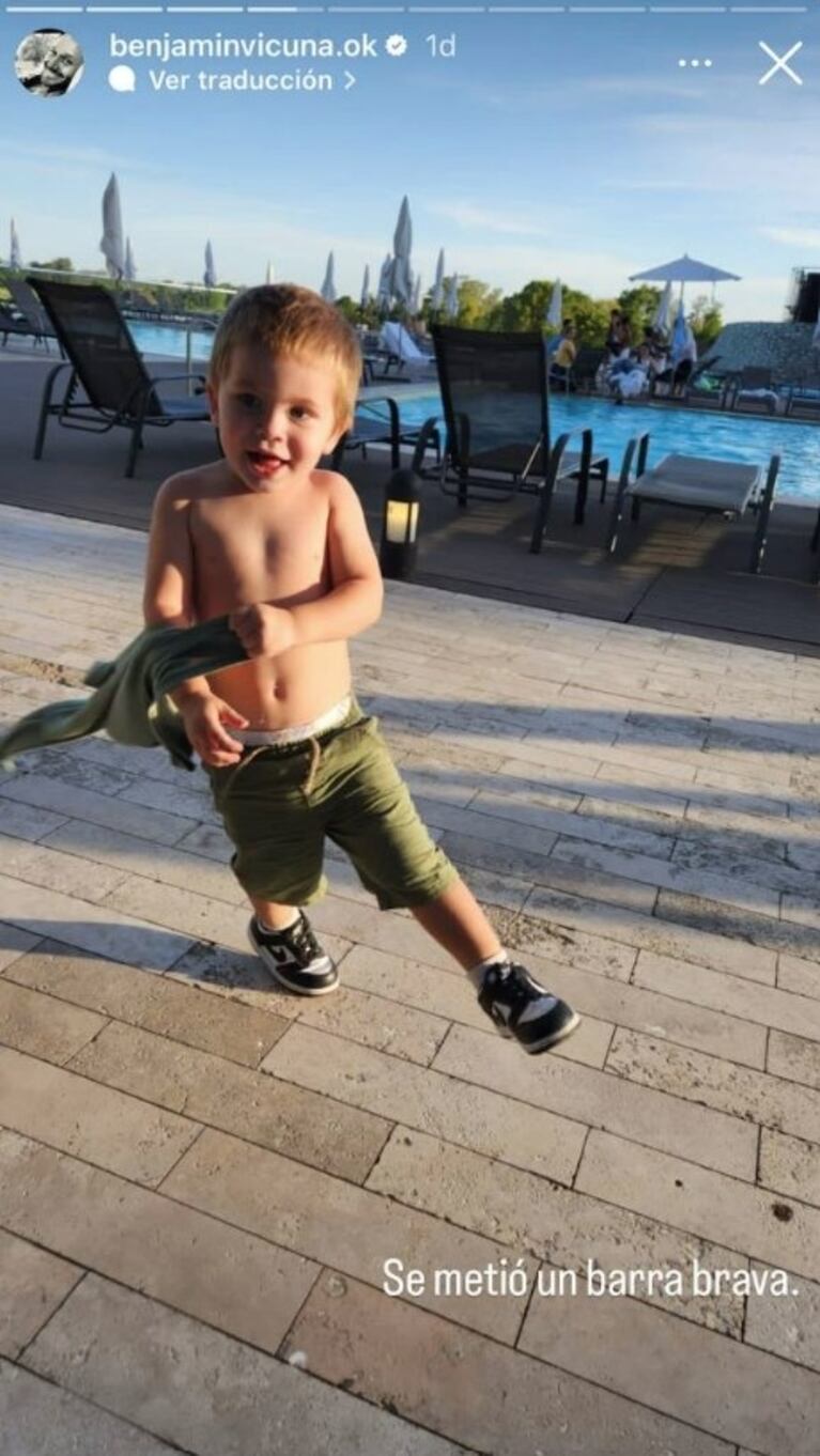 Benjamín Vicuña celebró la Copa Mundial con sus hijos Magnolia y Amancio