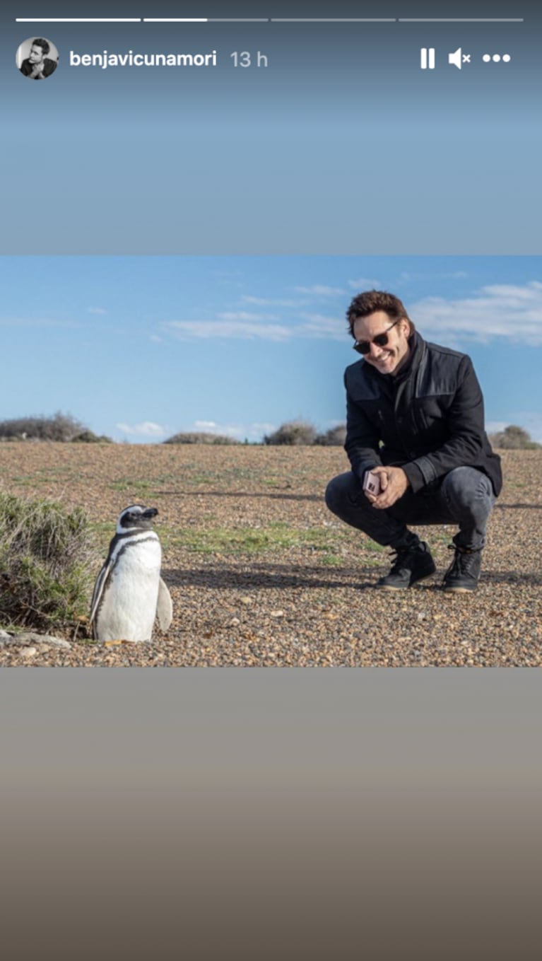 Benjamín Vicuña mostró cómo vivió su fin de semana de soltero en Puerto Madryn: visita a un festival de cine y relax en la naturaleza