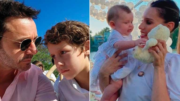 Benjamín Vicuña se mostró junto Benicio en el bautismo de la hija de Pampita