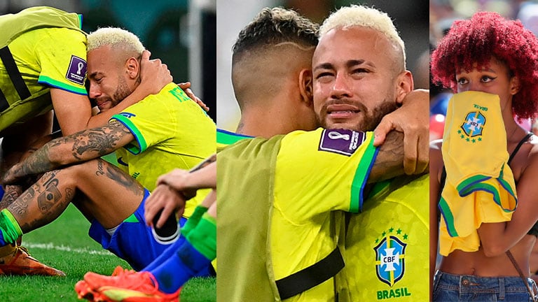 Brasil fue eliminado del mundial Qatar 2022: Neymar lloró desconsolado en la cancha 