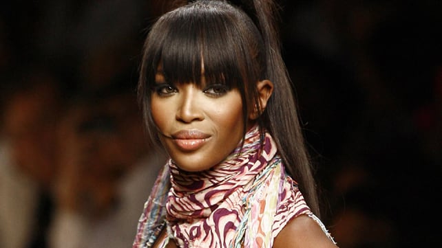 British top model Naomi Campbell wears a creation as part of Miss Bikini's Spring/Summer women collection 2008 in Milan September 22, 2007. The Milan's fashion week will run until September 29.   REUTERS/Stefano Rellandini (ITALY)