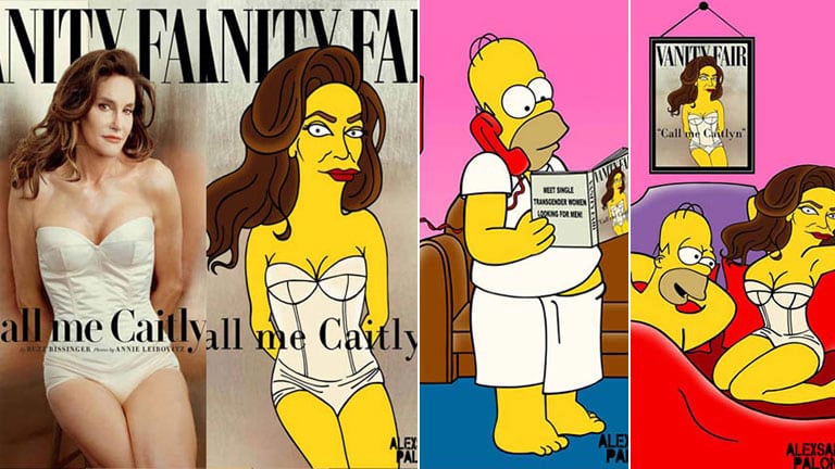 Caitlyn Jenner, simpsonizada por AleXsandro Palombo.