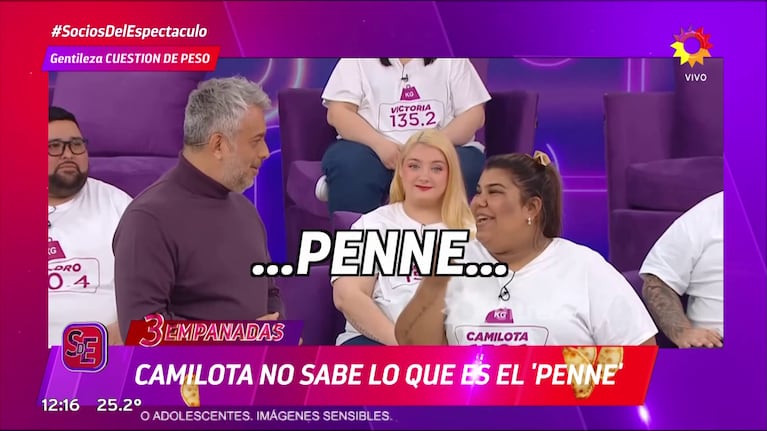 Camila Deniz en Cuestión de Peso (Foto: captura de Socios del Espectáculo).