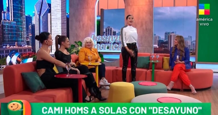 Camila Homs fue a un programa y le pusieron una canción de Tini Stoessel: "Son temones"