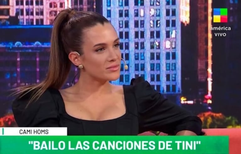 Camila Homs fue a un programa y le pusieron una canción de Tini Stoessel: "Son temones"