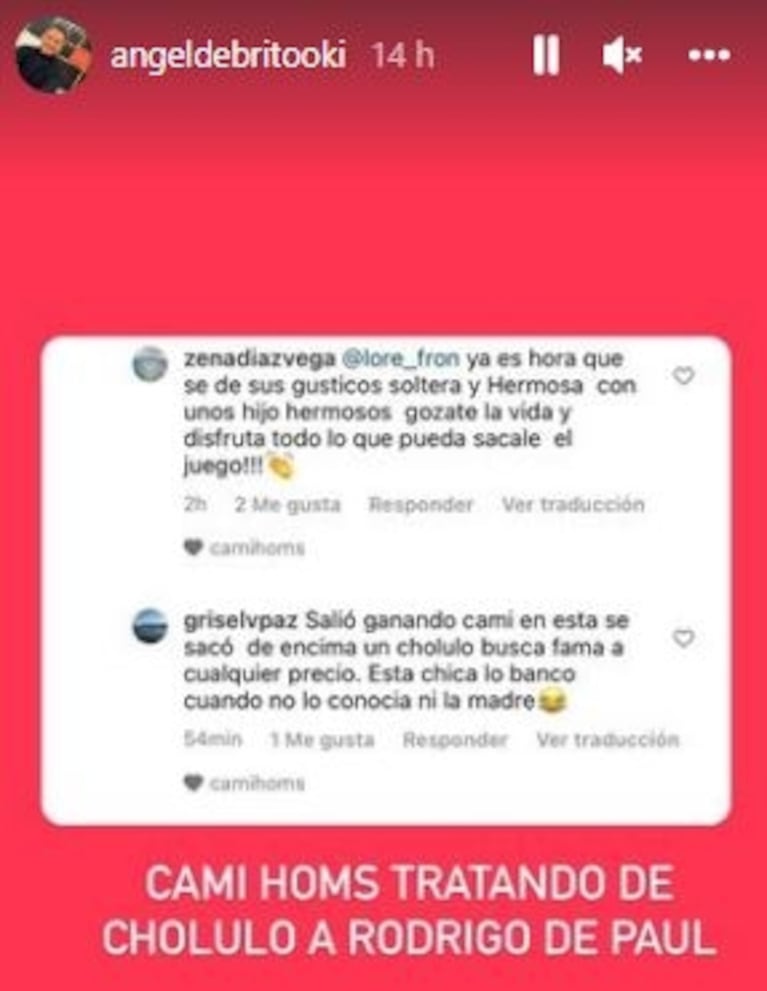 Camila Homs lanzó un explosivo like contra Rodrigo de Paul por su romance con Tini Stoessel: "Cholulo busca fama"