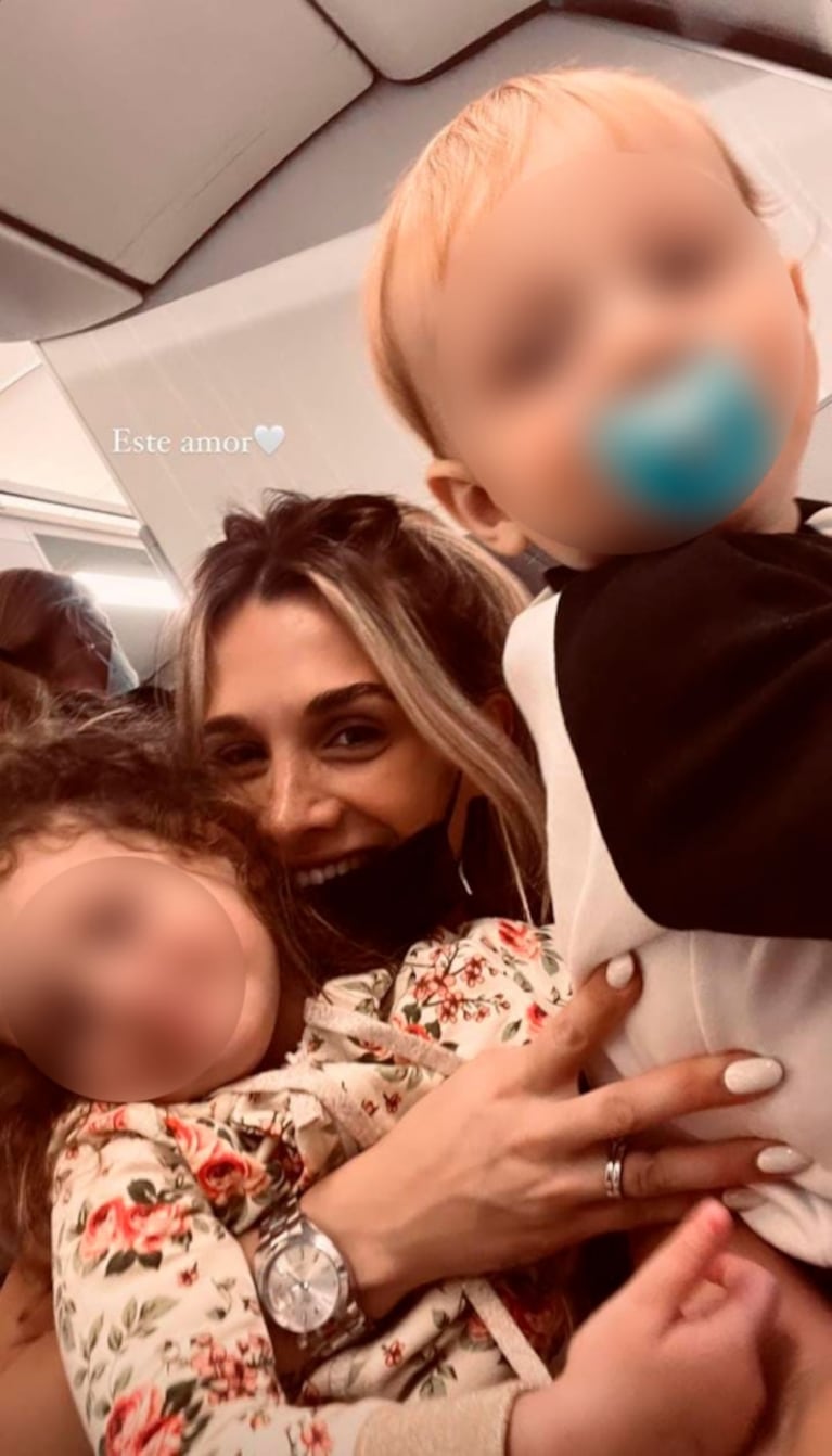 Camila Homs viajó a Madrid con sus hijos en medio de la polémica por el romance de DePaul con Tini Stoessel