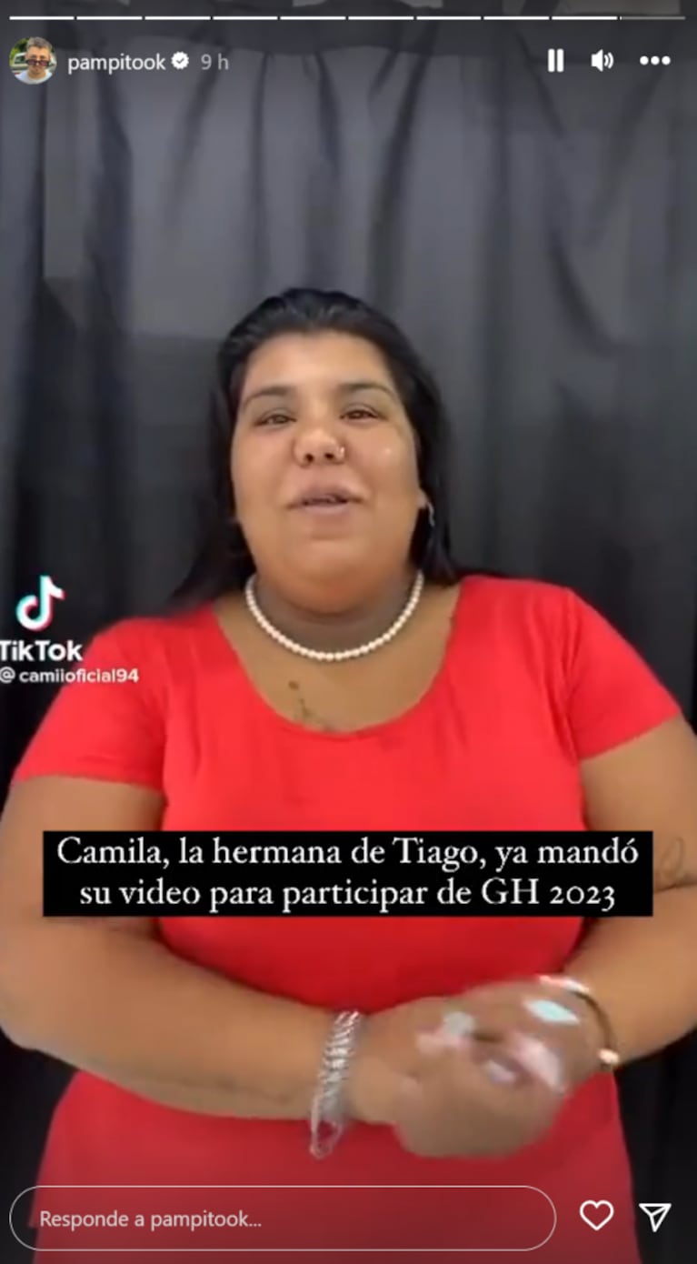 Camila, la hermana de Thiago, ya mando su video para el casting de Gran Hermano 2023: “Me gustaría entrar”
