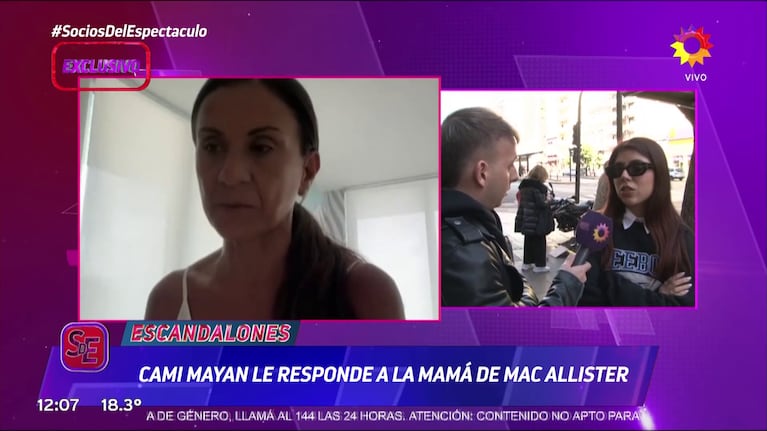 Camila Mayan habló de la mamá de Alexis Mac Allister con Socios del Espectáculo.