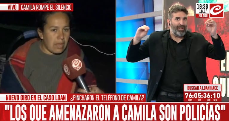 Camila se mostró temerosa durante la entrevista.