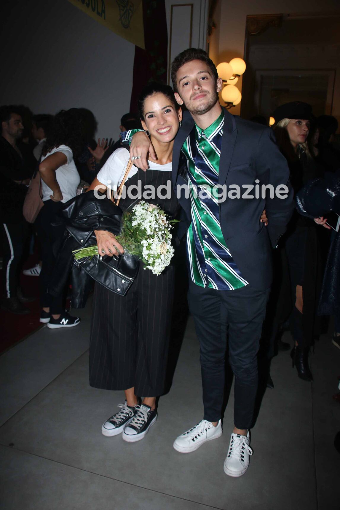 Cande Molfese y  Ruggero Pasquarelli en la función de prensa de La Llamada. (Foto: Movilpress)