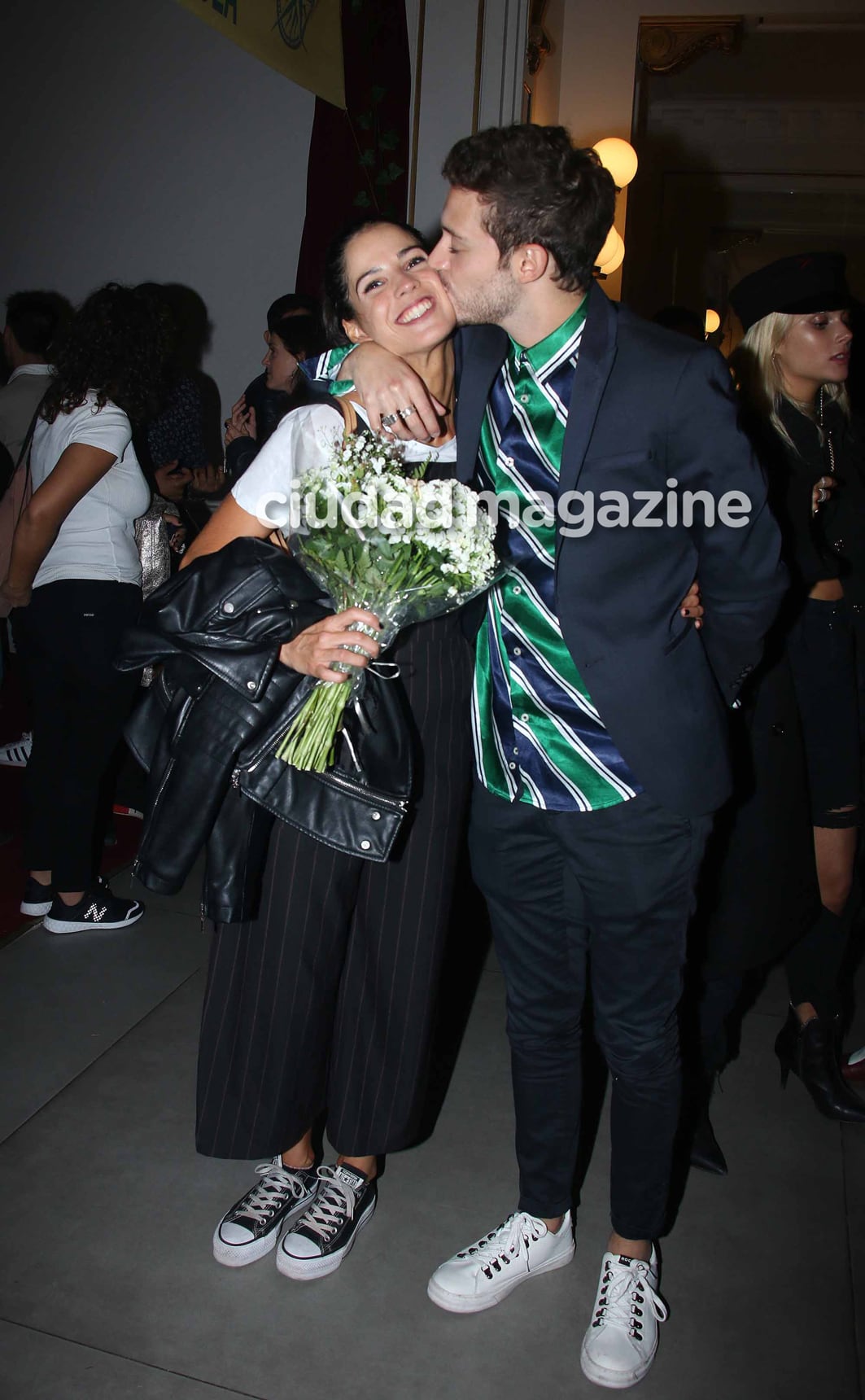 Cande Molfese y  Ruggero Pasquarelli en la función de prensa de La Llamada. (Foto: Movilpress)