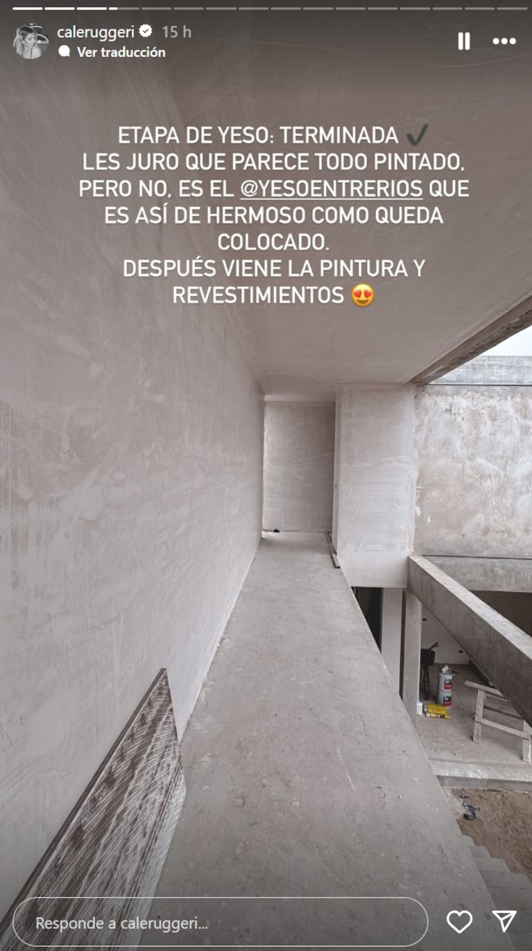 Cande mostró cómo avanza la construcción de su casa familiar.