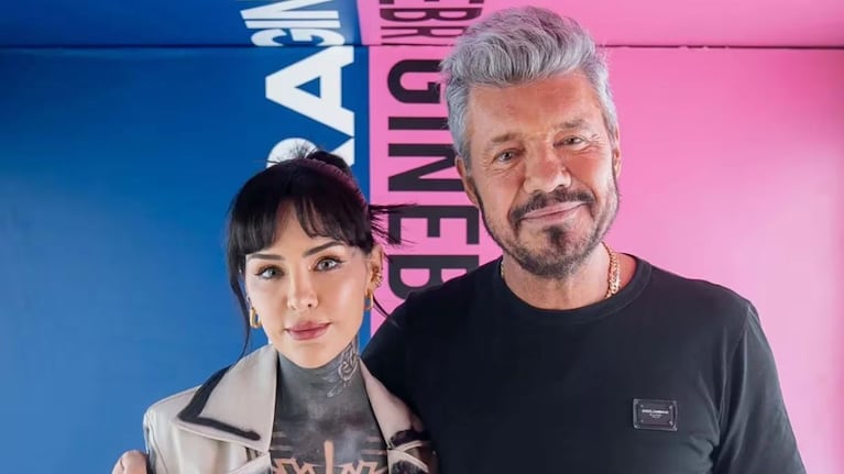 Cande también aparece en el video junto a Marcelo Tinelli.