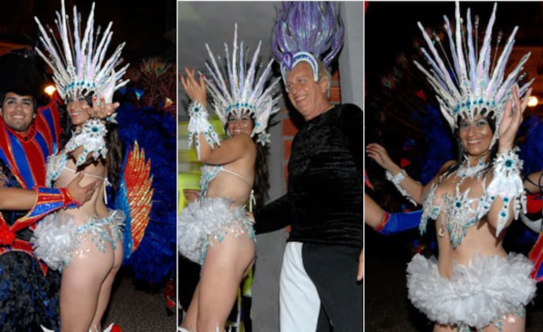 Carinara disfrutó a pleno del Carnaval del país junto a Andrés Nara. (Foto: Mariela Massetti Prensa)