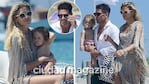 Carla Pereyra, el Cholo Simeone y Francesca, de vacaciones familiares en Formentera. (Foto: Grosby Group)