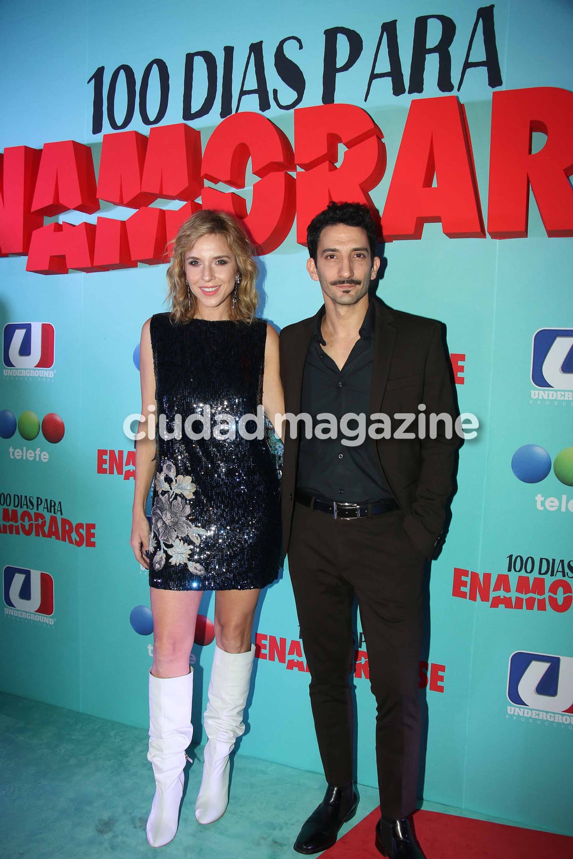 Carla Peterson y Juan Minujín, en la presentación de 100 días para enamorarse. (Foto: Movilpress)