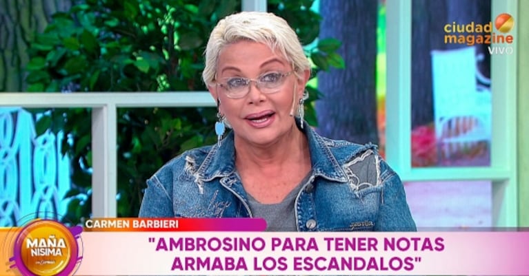 Carmen Barbieri contó cómo impactan en su cuerpo los conflictos mediáticos tras su día de furia con Alicia Barbasola