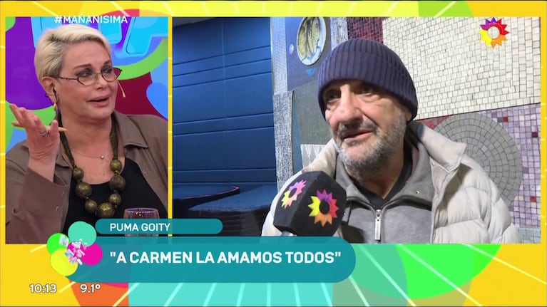 Carmen Barbieri y el Puma Goity para Mañanísima.