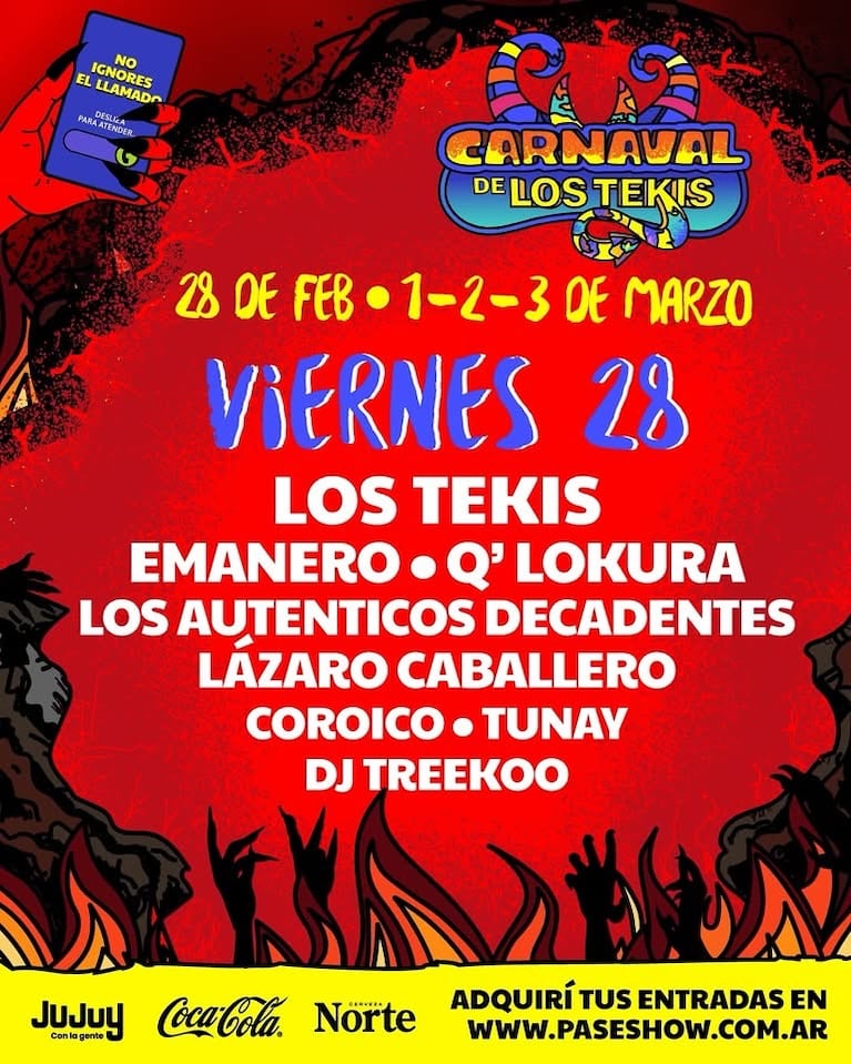 Carnaval de Los Tekis 2025 en Jujuy: día por día, así será la celebración