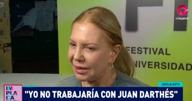 Cecilia Roth afirmó que no trabajaría con Juan Darthés y lo argumentó con contundencia