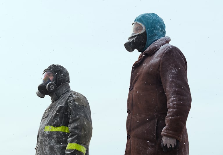 César Troncoso y Ricardo Darín, en "El Eternauta". (Foto: Marcos Ludevid/Netflix)