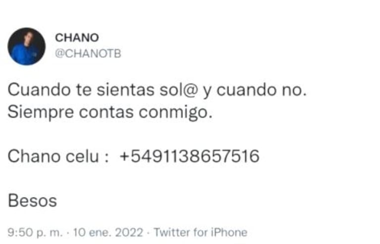 Chano publicó su número de teléfono y habló con 67 personas: "Necesitaba esto para ser mejor persona"