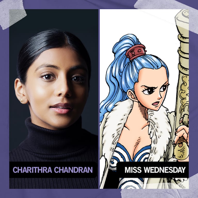 Charithra Chandran como Miss Wednesday en el Live Action de One Piece, via Netflix