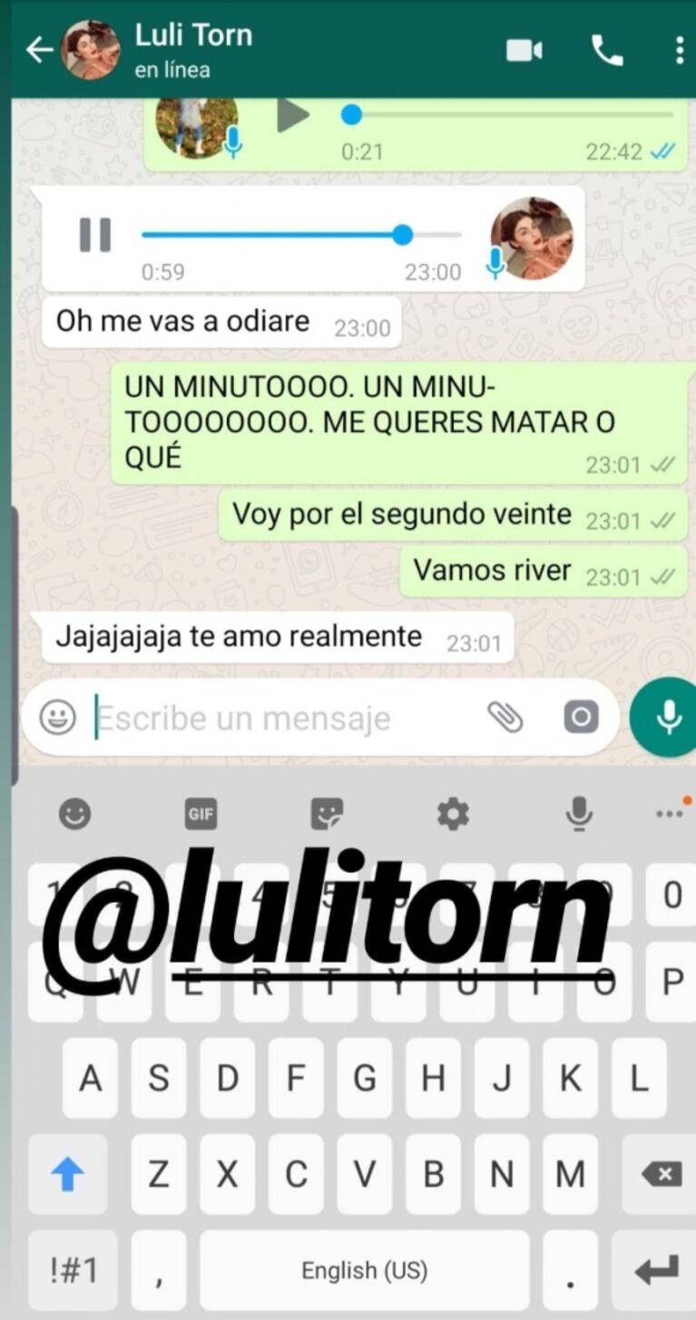 China Suárez compartió su divertido chat de WhatsApp con una actriz de ATAV: “¿Me querés matar o qué?”