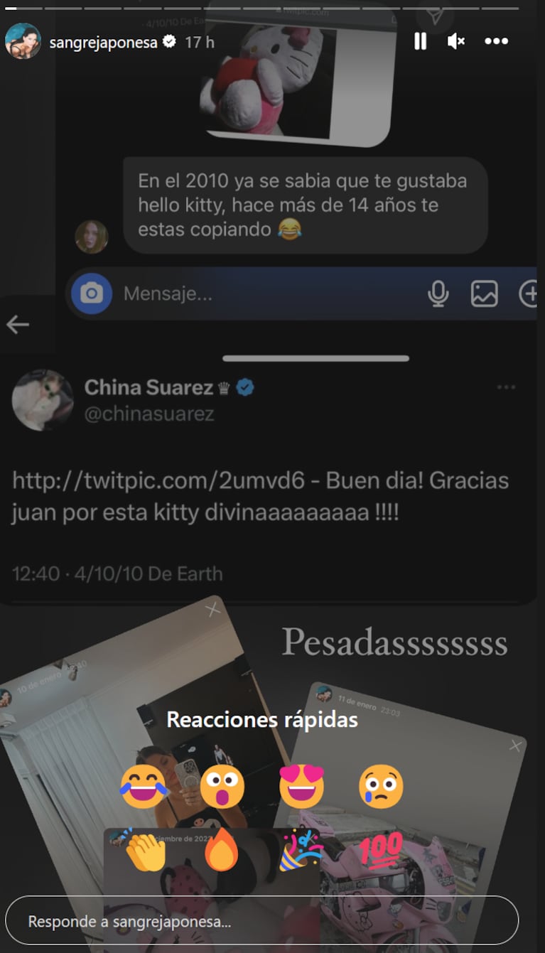 China Suárez estalló de bronca cuando la acusaron de copiar a Wanda Nara y lanzó picantes posteos: “¡Pesadas!”