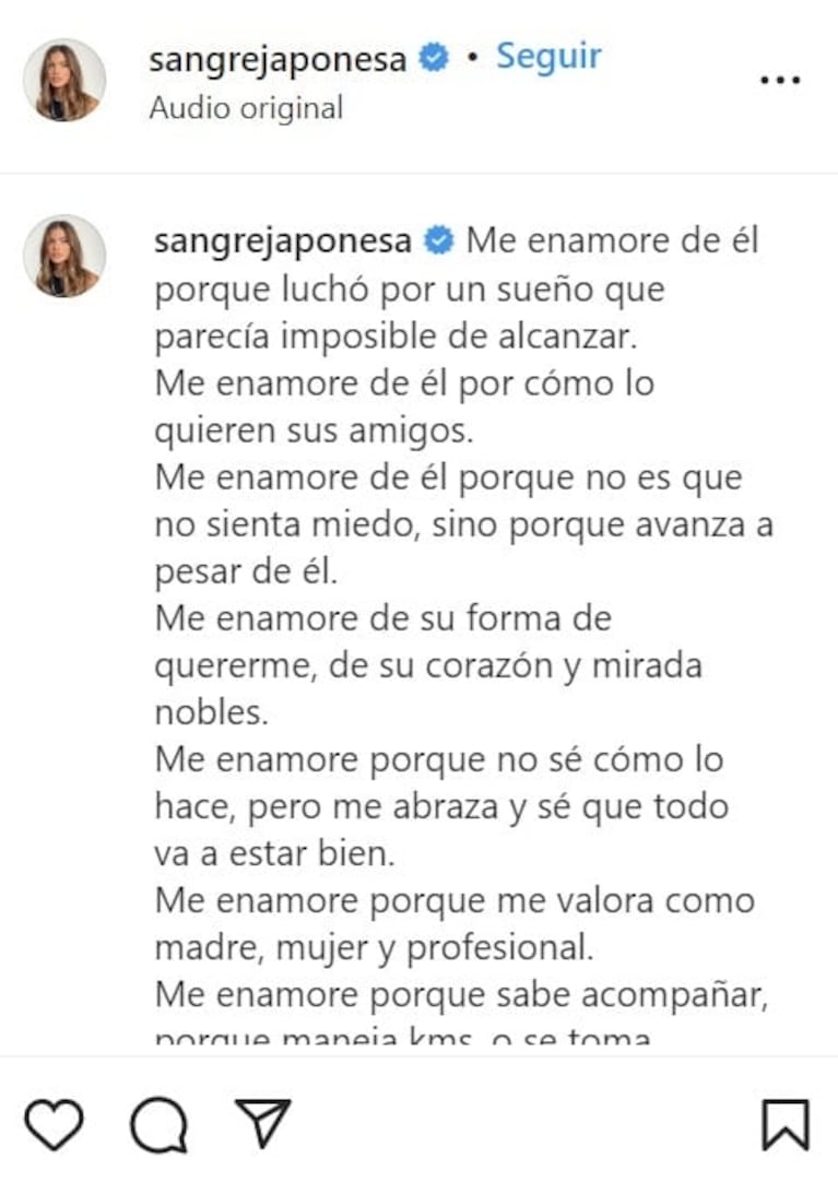 China Suárez le hizo una tremenda declaración de amor pública a Rusherking: "Me enamoré de él porque me valora como mujer"