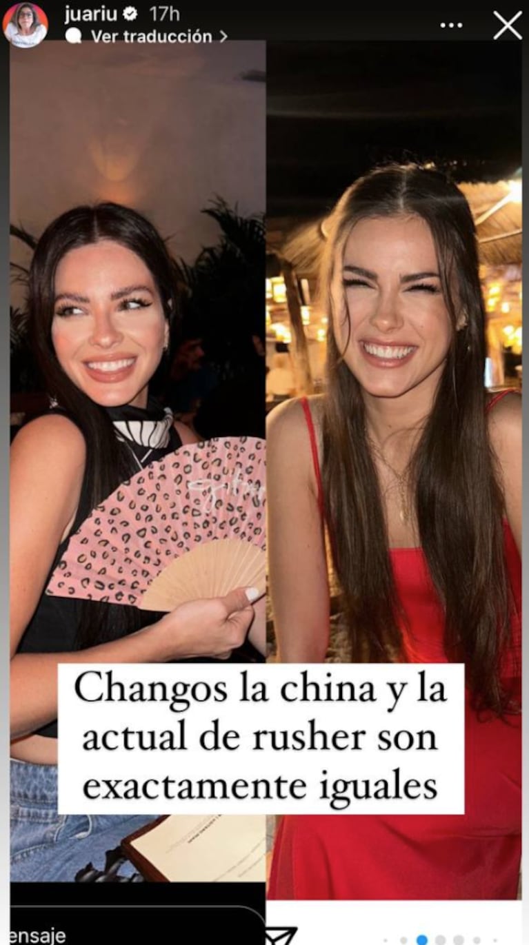 China Suárez se tiñó de morocha y la compararon con la nueva novia de Rusherking: “Son exactamente iguales”