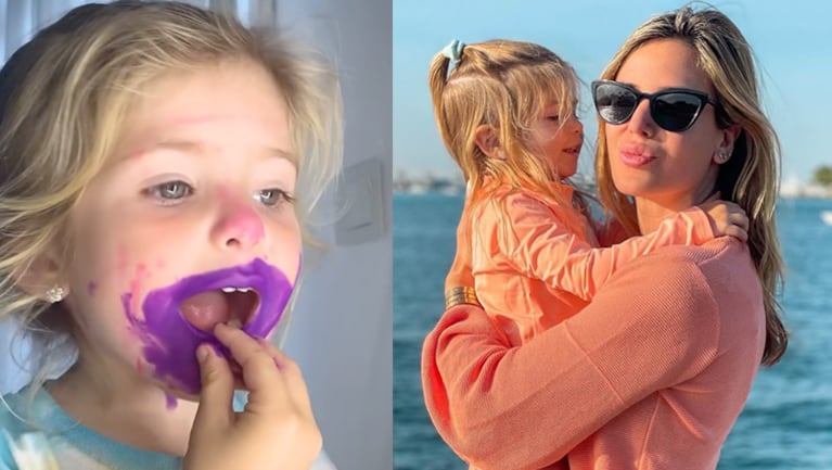 Chloé destrozó los labiales de su mamá y se maquilló a su manera.